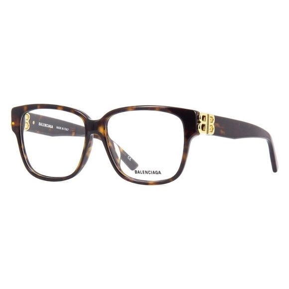 New Authentic  BALENCIAGA Havana Square BB0104O 002 Glasses Women - Picture 1 of 4